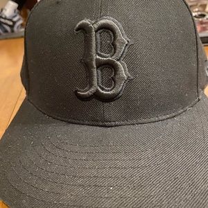 Boston Red Sox Hat New Era Blackout Black 7 1/2